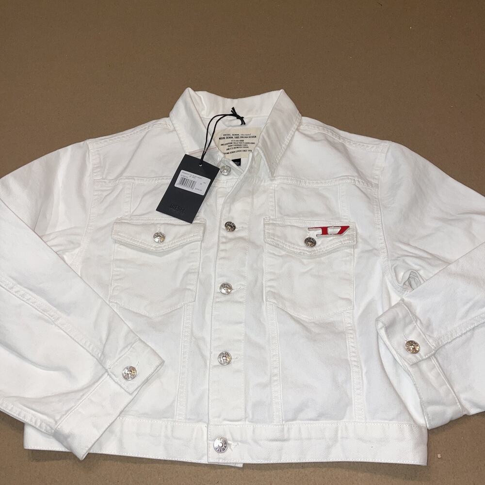 DIESEL women Jackets Crop DE-CATY Denim Jacket White Size M